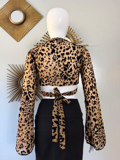 Tiger Mist - Brown Cheetah Print Crop Top