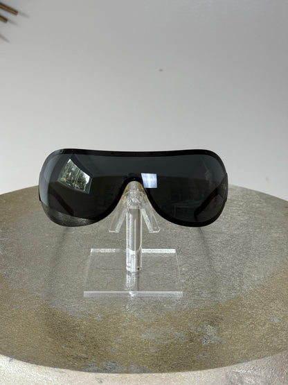 CHANEL - Black Shield Mod 4148B Sunglasses W/ Crystals