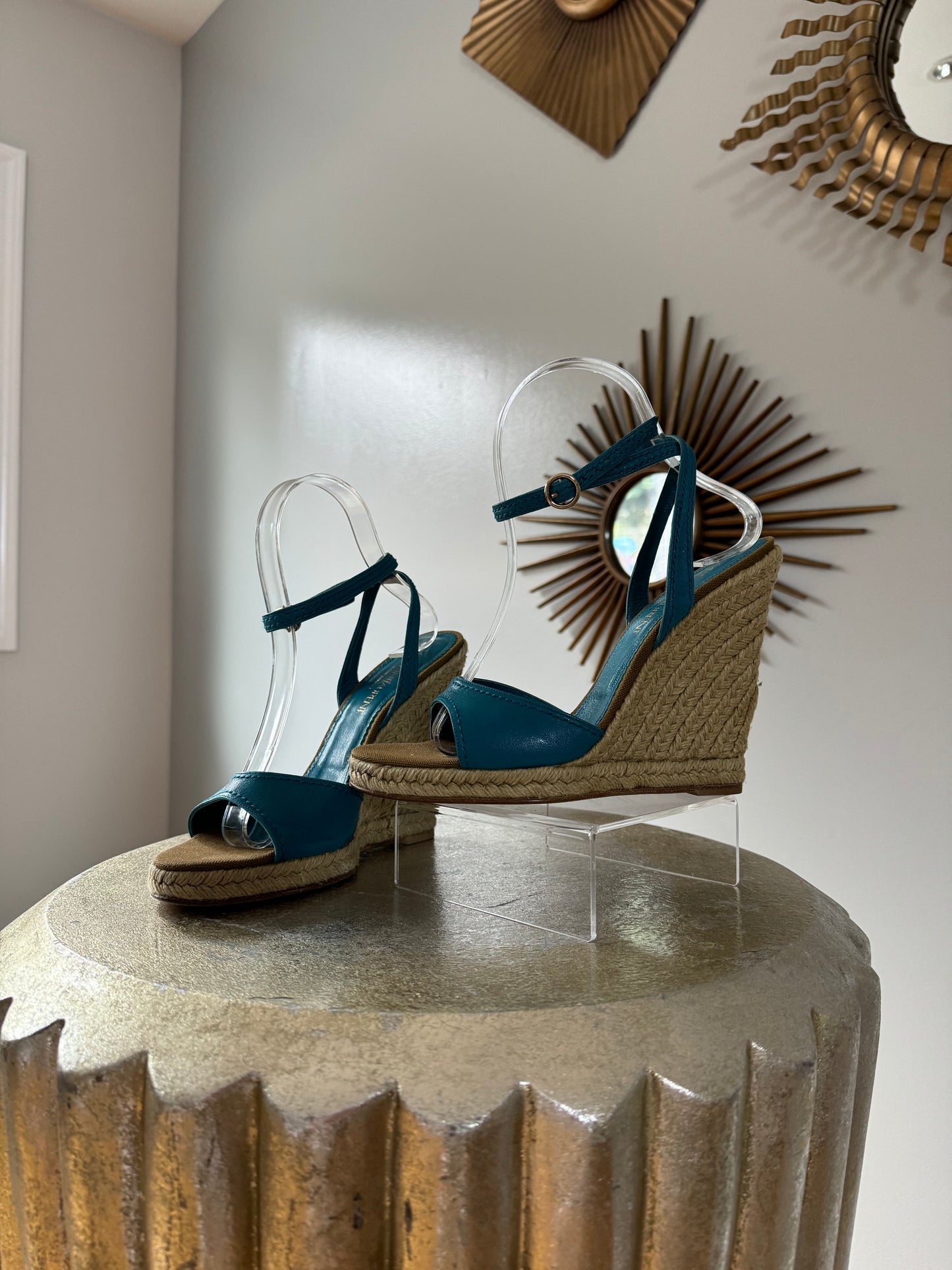 YSL - Blue Espadrille Wedge Sandals