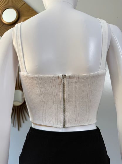With Jean - White Cindy Corset Top