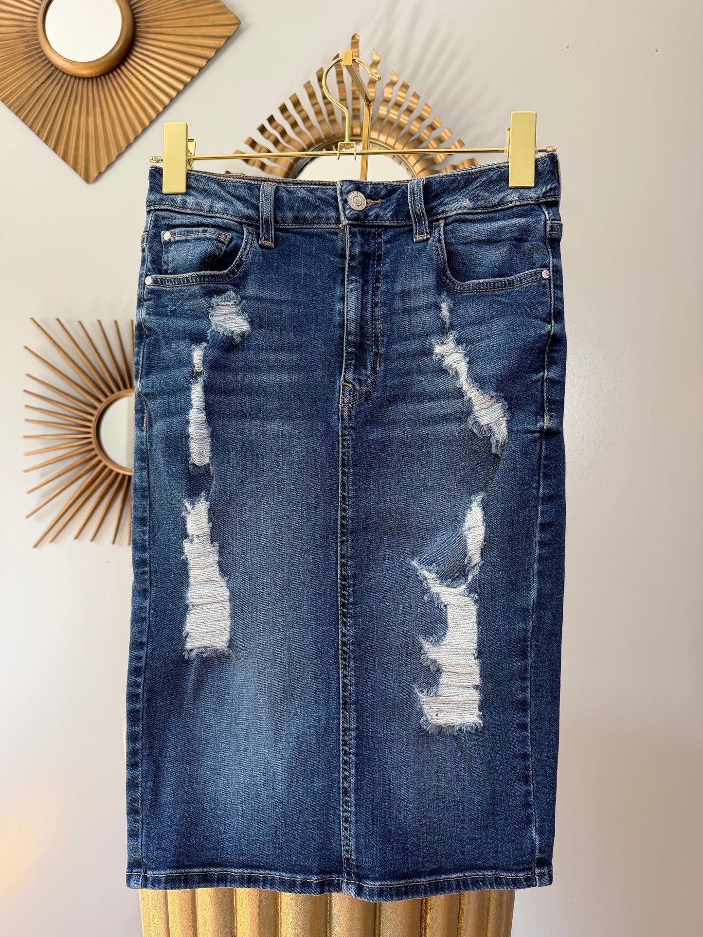 Guess - Blue Denim Pencil Skirt