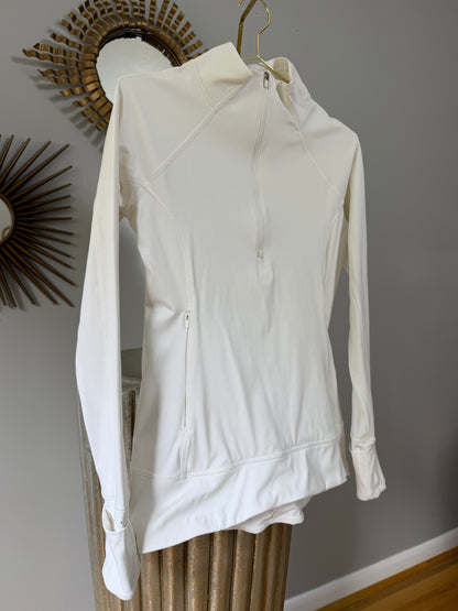 Athleta - White Quater-Zip Performance Pullover