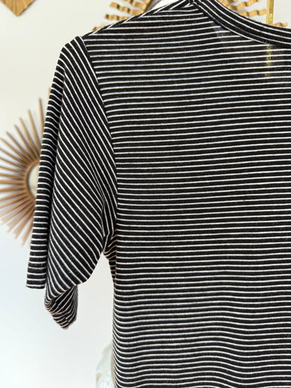 TopShop - Blue Striped Embroidered Shirt