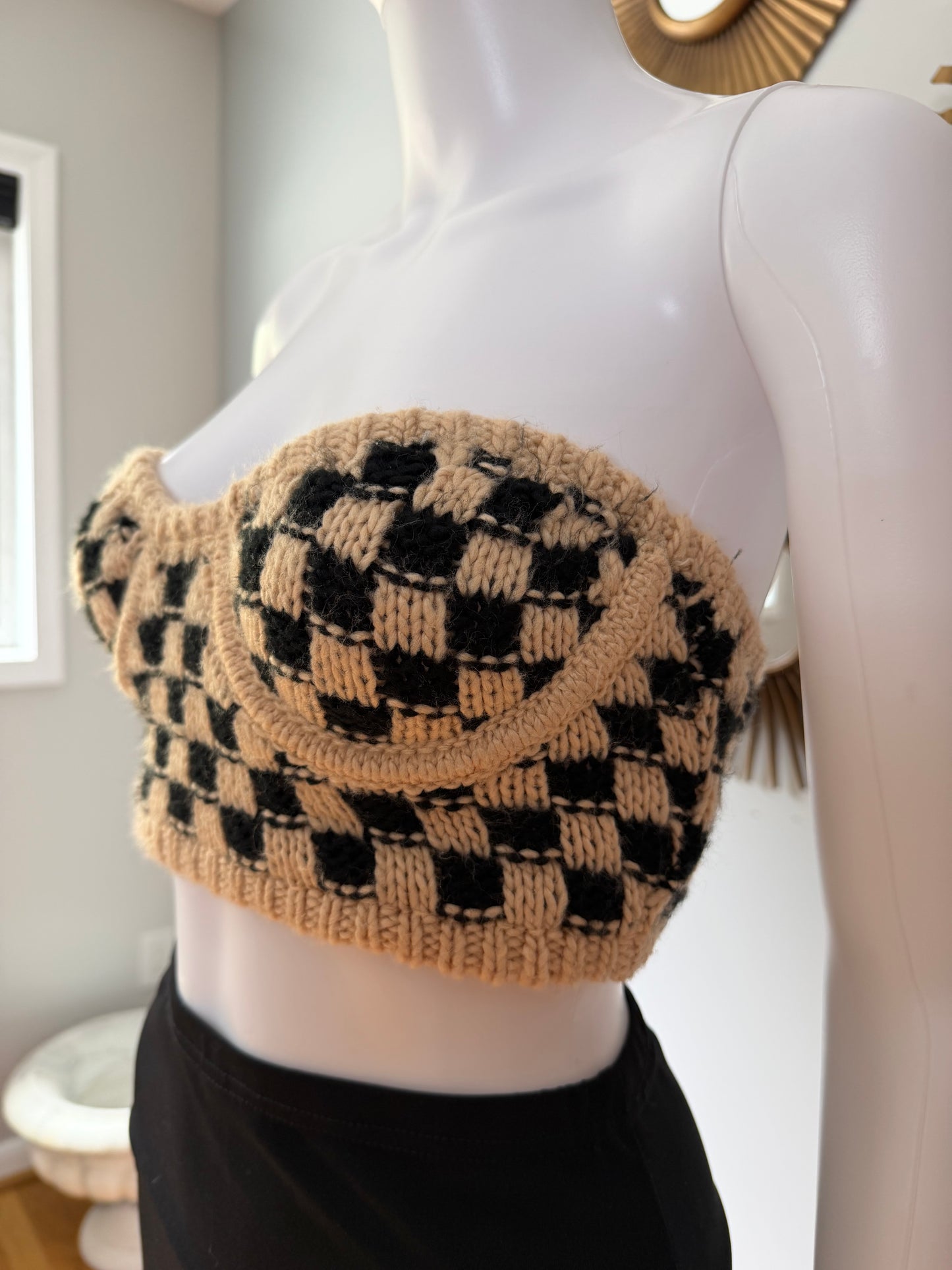 For Love & Lemons - Tan Lana Bustier Crop Top