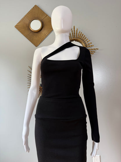 ZARA - Black One Shoulder Cutout Bodysuit