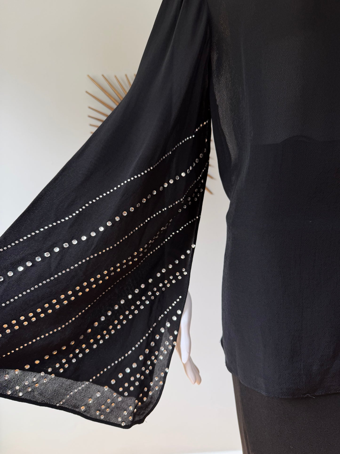 ZARA - Black Backless Embellished Top