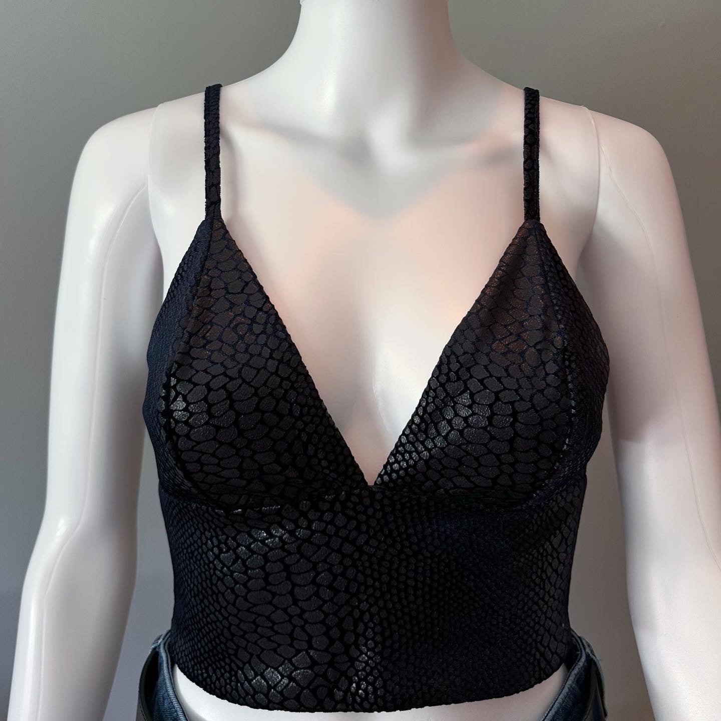 Guess - Blue Snakeskin Crop Top