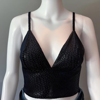 Guess - Blue Snakeskin Crop Top