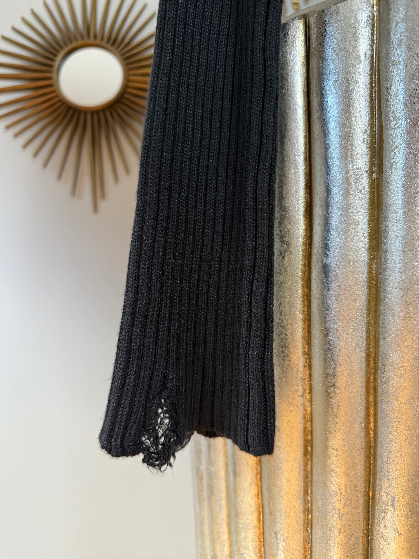 Urban Outfitters- Black Distressed Cropped Sweater