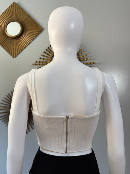 With Jean - White Cindy Corset Top