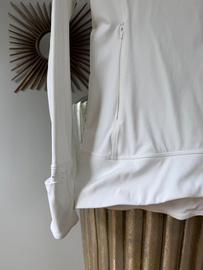 Athleta - White Quater-Zip Performance Pullover