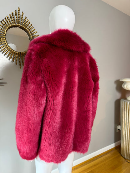 Michael Kors - Burgundy Faux Fur Short Coat