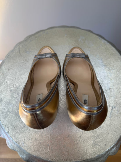 PRADA - Gold/Silver Calzature Donna Platino Heels