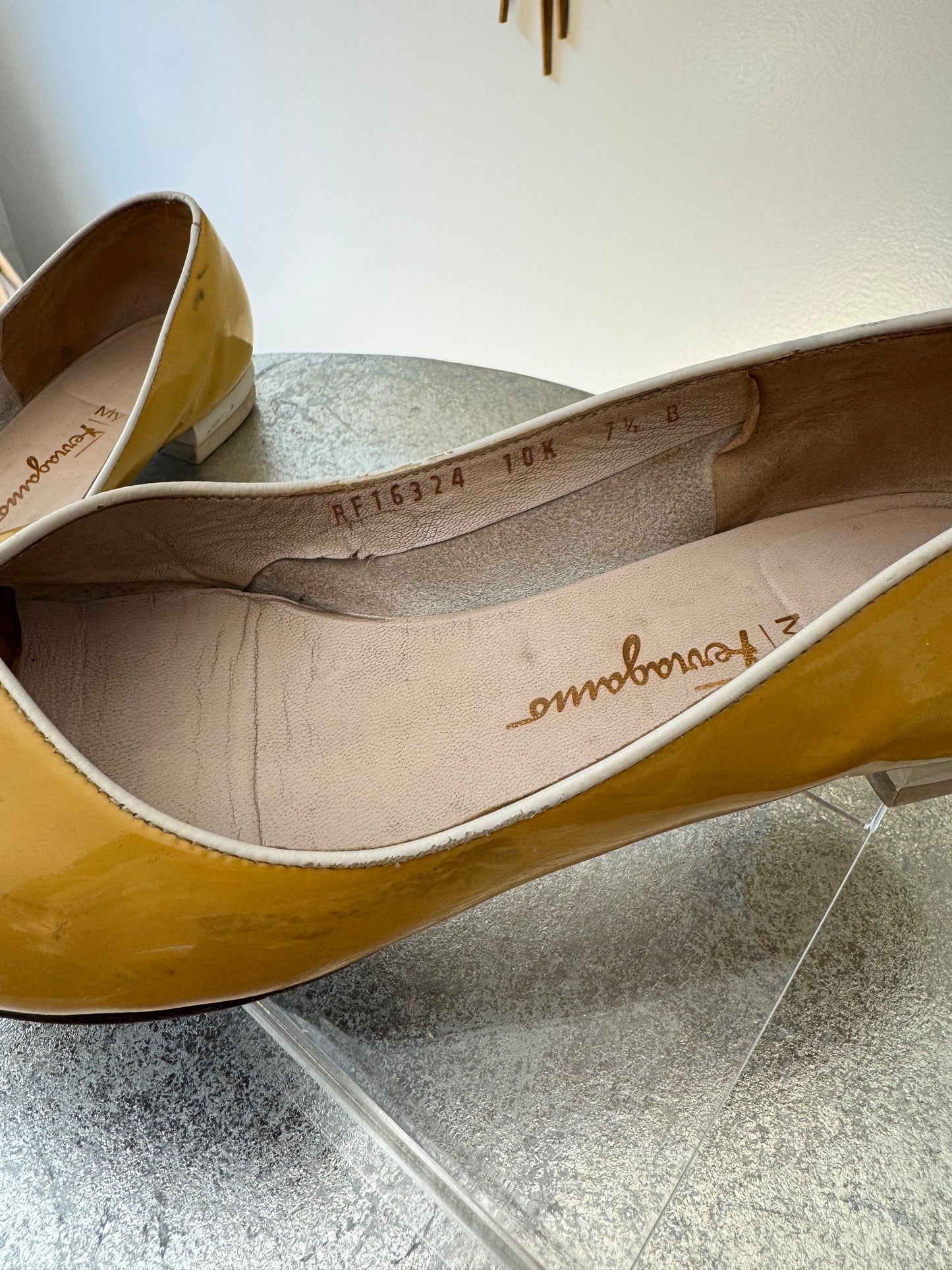 Salvatore Ferragamo - Patent Leather Peep Toe Flats