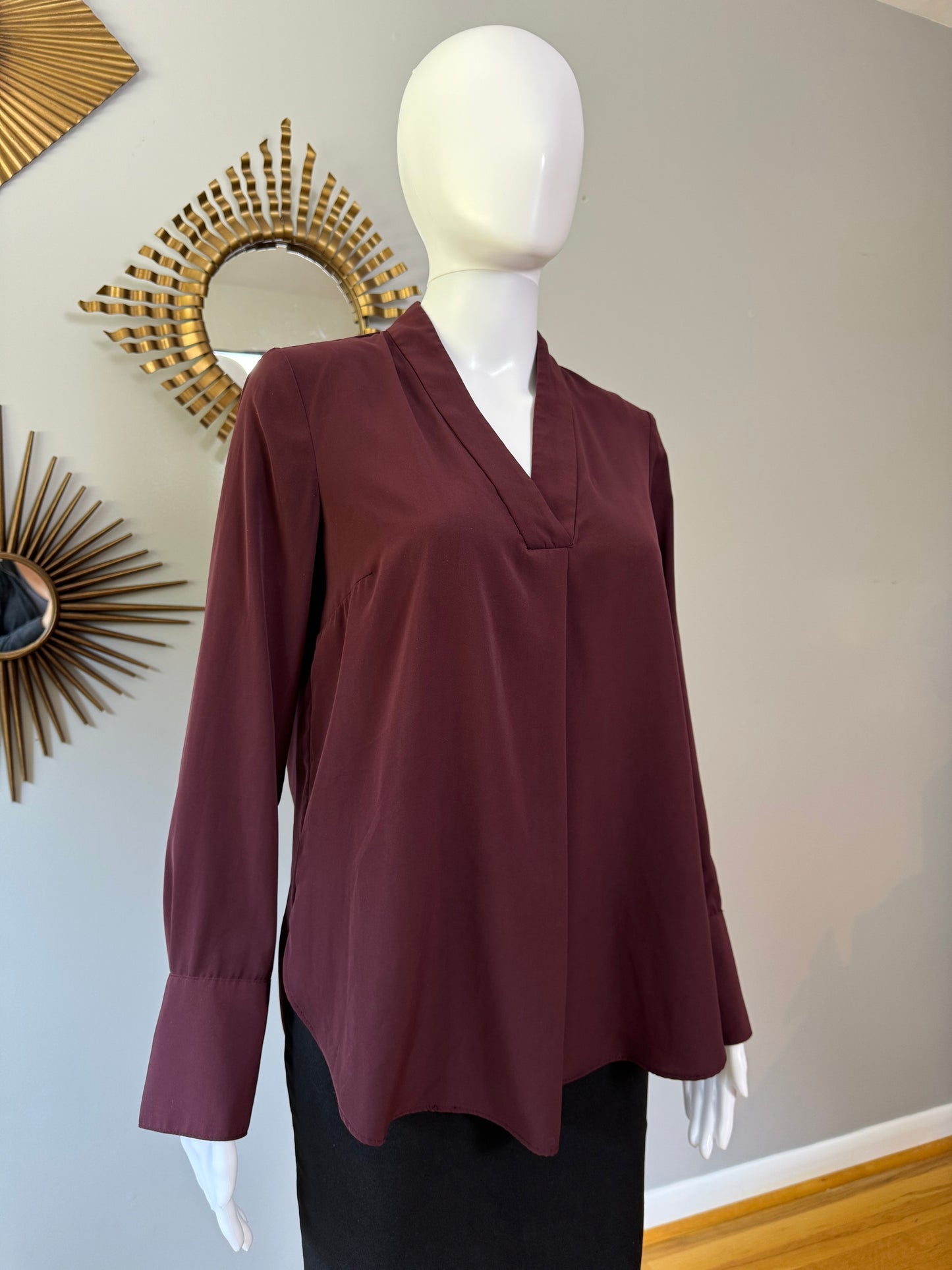 H&M - Burgundy Long Sleeve Top