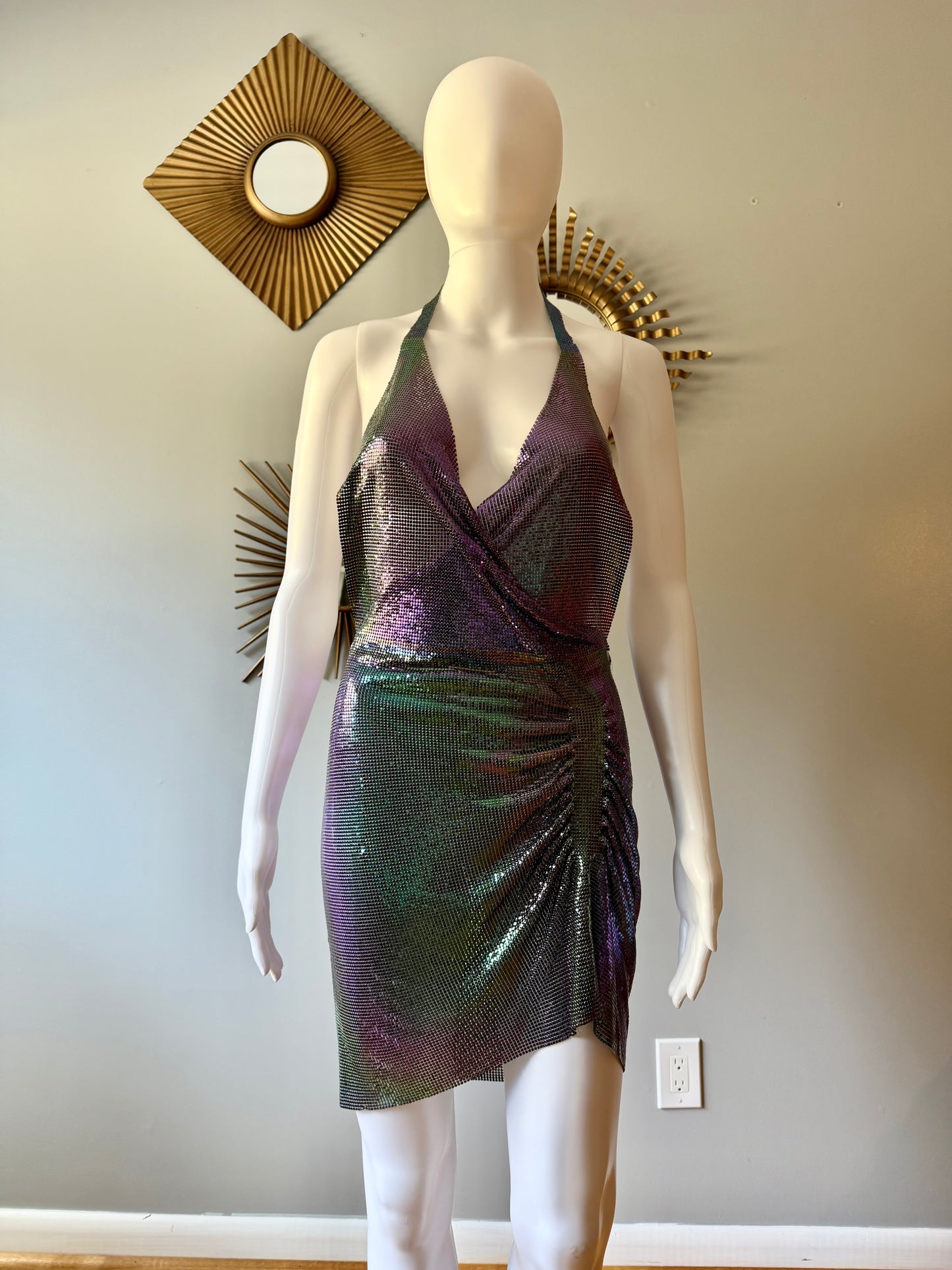 ZARA - Purple Chain-link Backless Dress