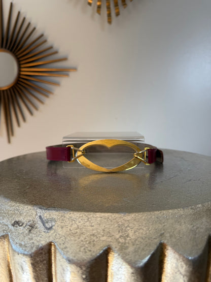 Moschino - Red Leather Heart Buckle Belt