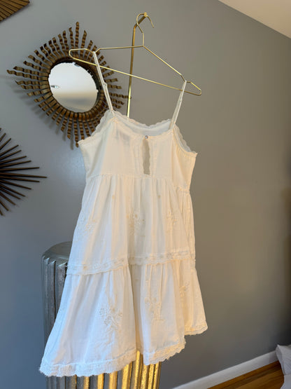 Urban Outfitters- Beige Hanna Embroidered Dress