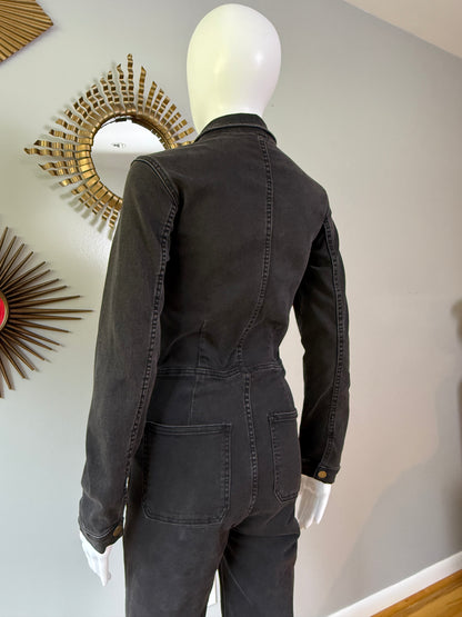 Free People - Black Denim Lennox Jumpsuit