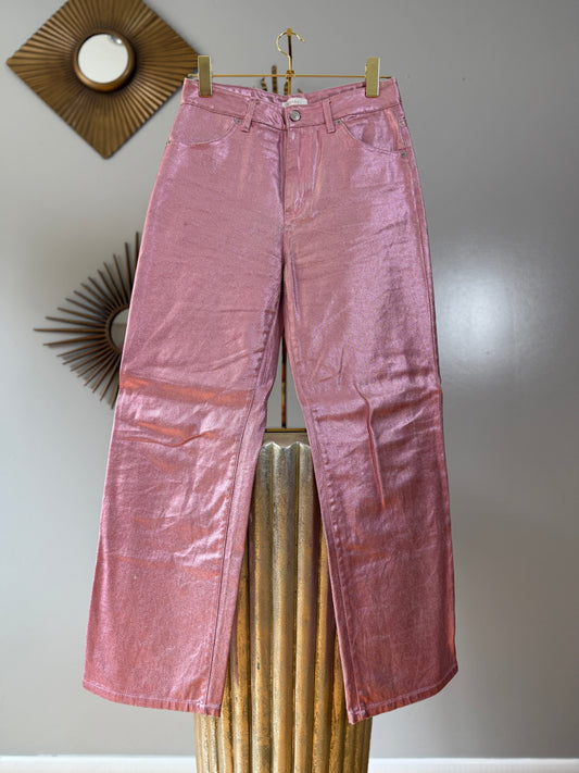 Meshki - Pink Metallic Pants