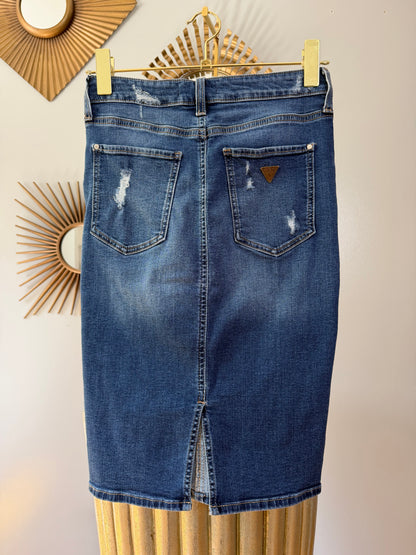 Guess - Blue Denim Pencil Skirt