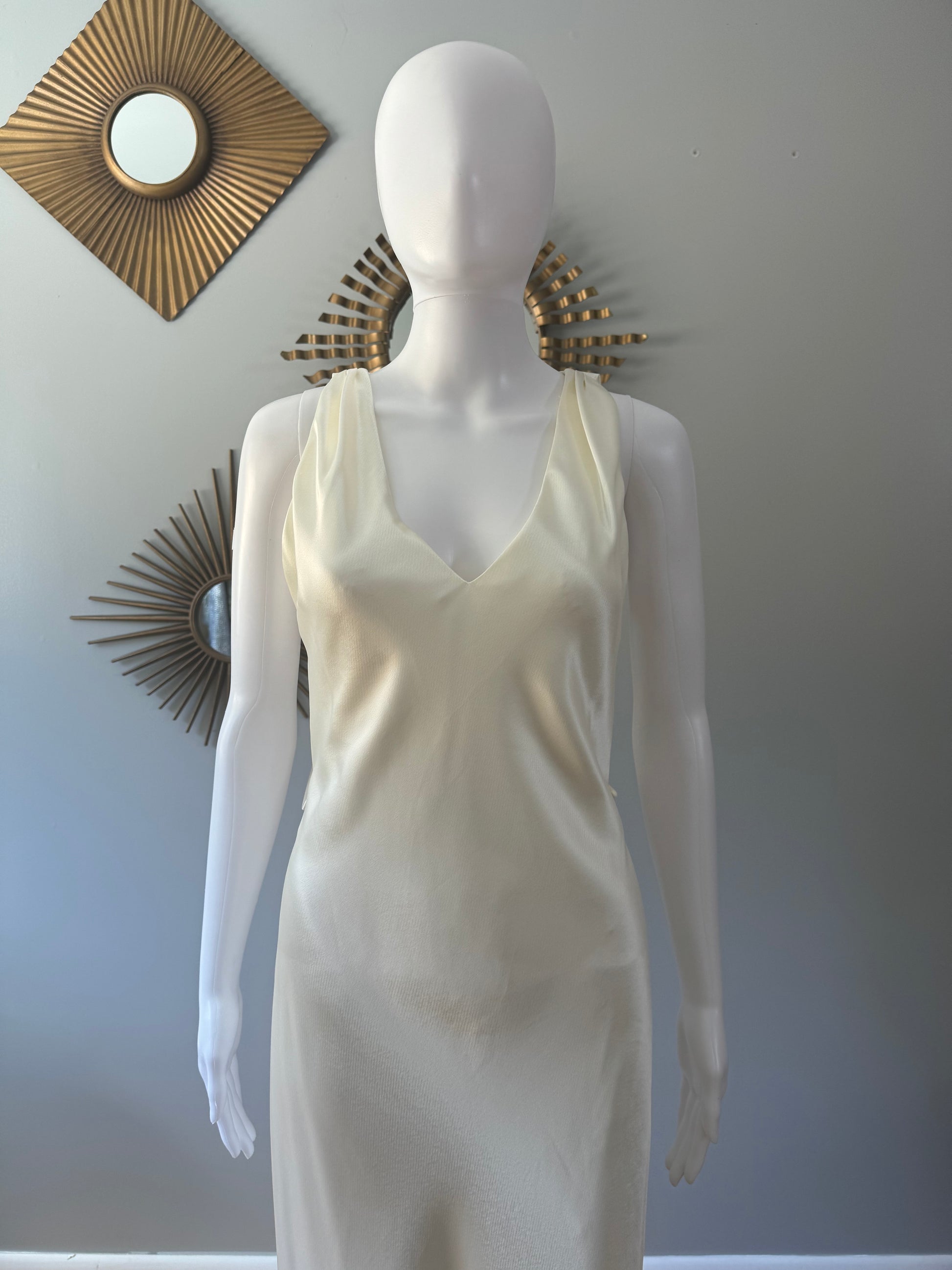 A.B.S by Allen Schwartz - Ivory Gown w/ Open Back-Chic Couture Closet ATL 