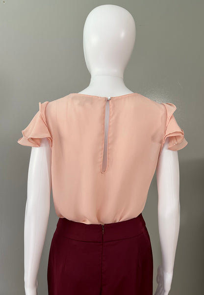 Peach Ruffle Top