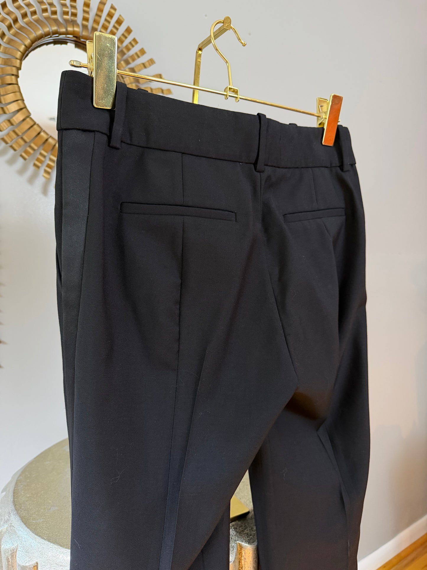 J Crew - Black Ankle Cropped Pants w/ Side Stripe
