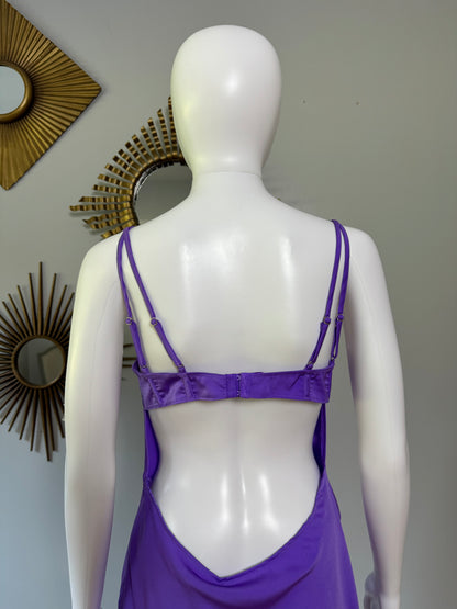 Meshki - Purple Joslyn Satin Mini Slip Dress