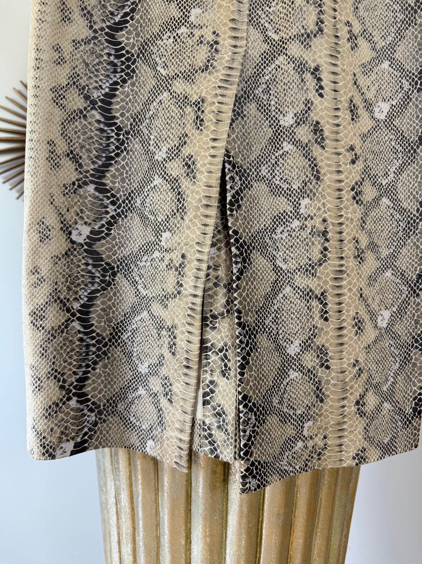 Zara - Snakeskin Faux Leather Pencil Skirt