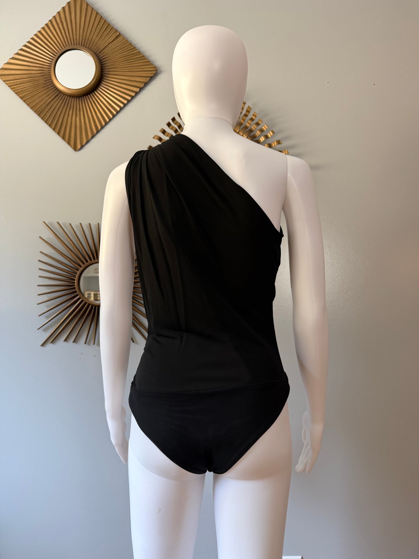 ZARA - Black One Shoulder Cutout Bodysuit