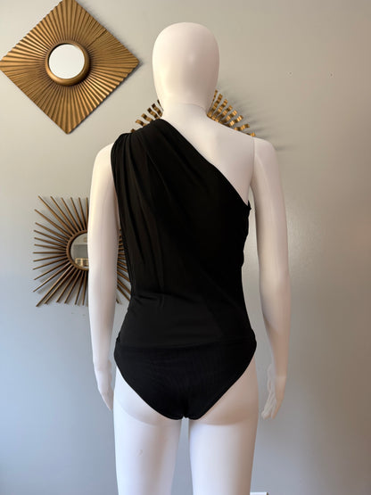 ZARA - Black One Shoulder Cutout Bodysuit