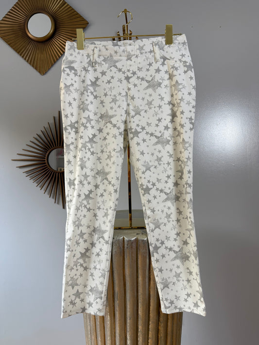 Faded Glory - White Stretch Pants w/ Stars