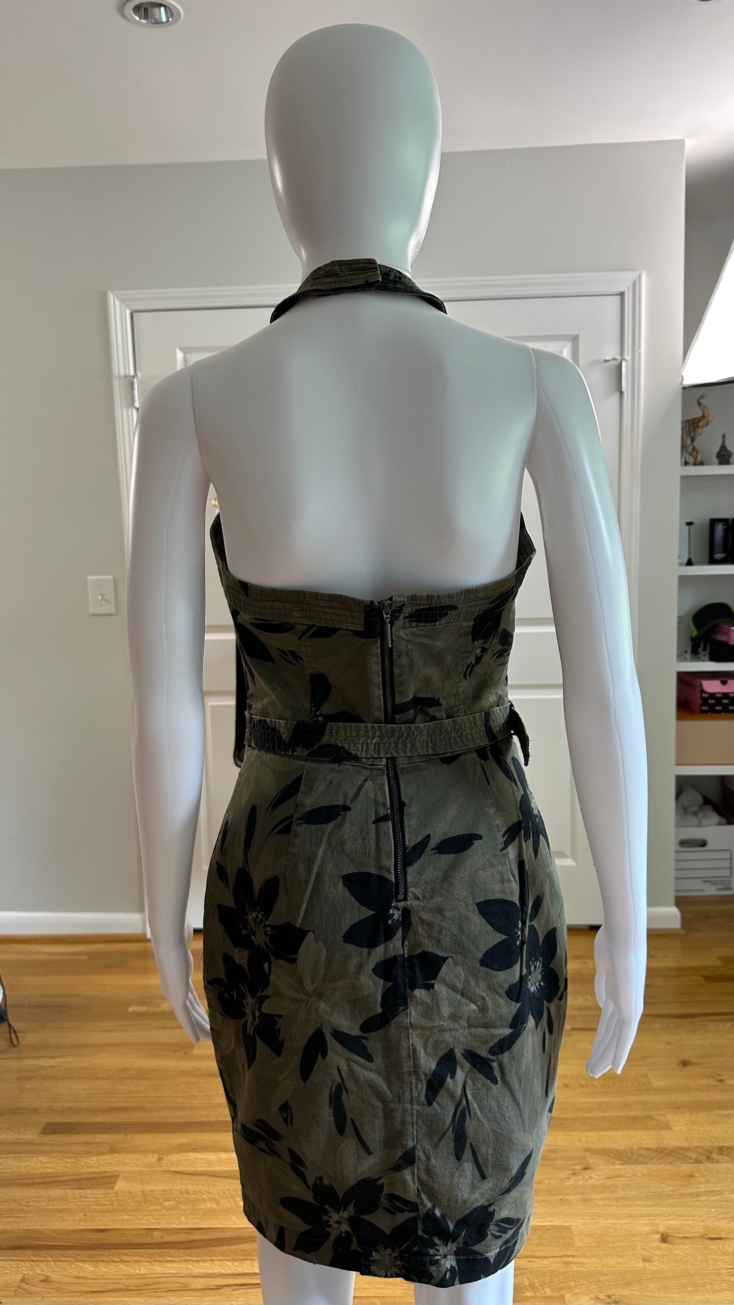 Guess - Green Camo Halter Mini Dress