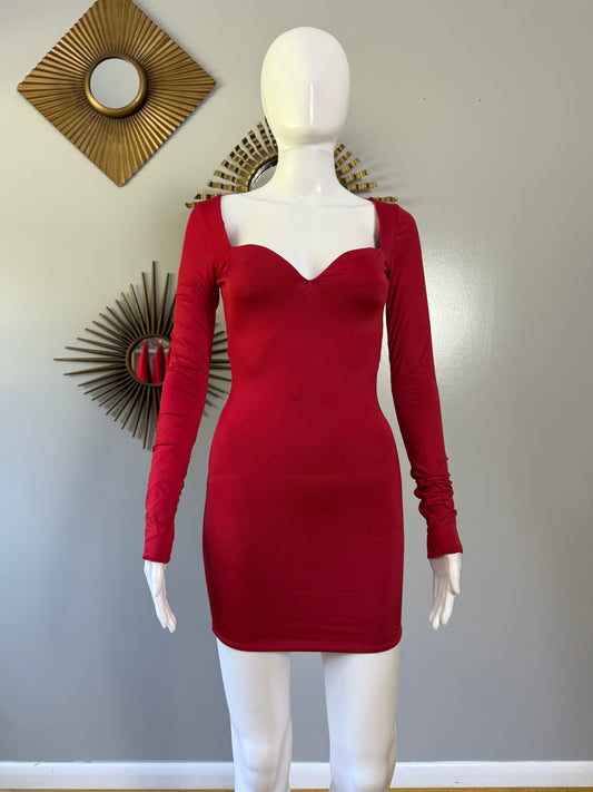 Oh Polly - Red Demelza Heart Mini Dress