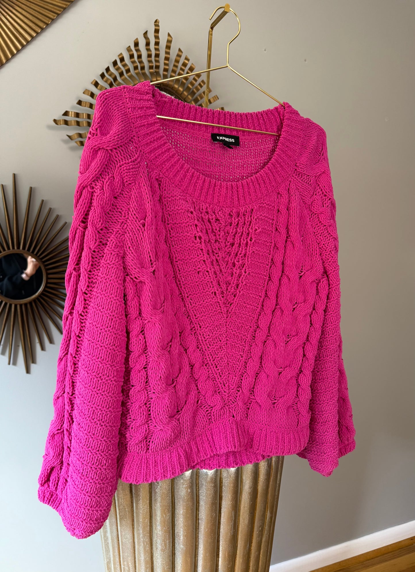 Express - Pink Cable Knit Sweater