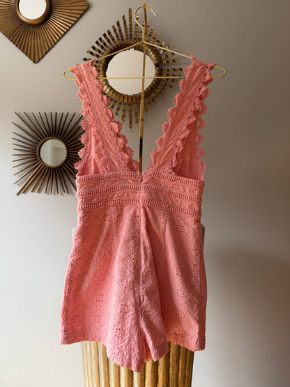 Forever 21 - Pink Crochet Romper