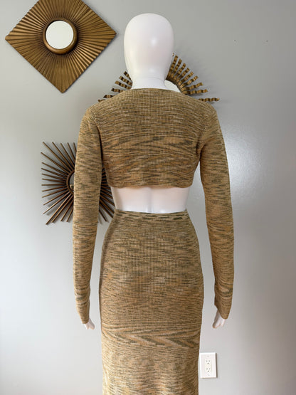 12th Tribe - Green Uproar Knit Midi Dress