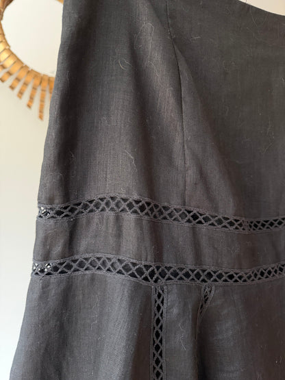 Ralph Lauren - Black Linen A-line Skirt
