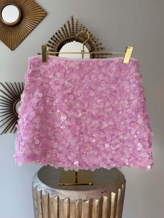 ZARA - Pink Sequins Mini Skirt