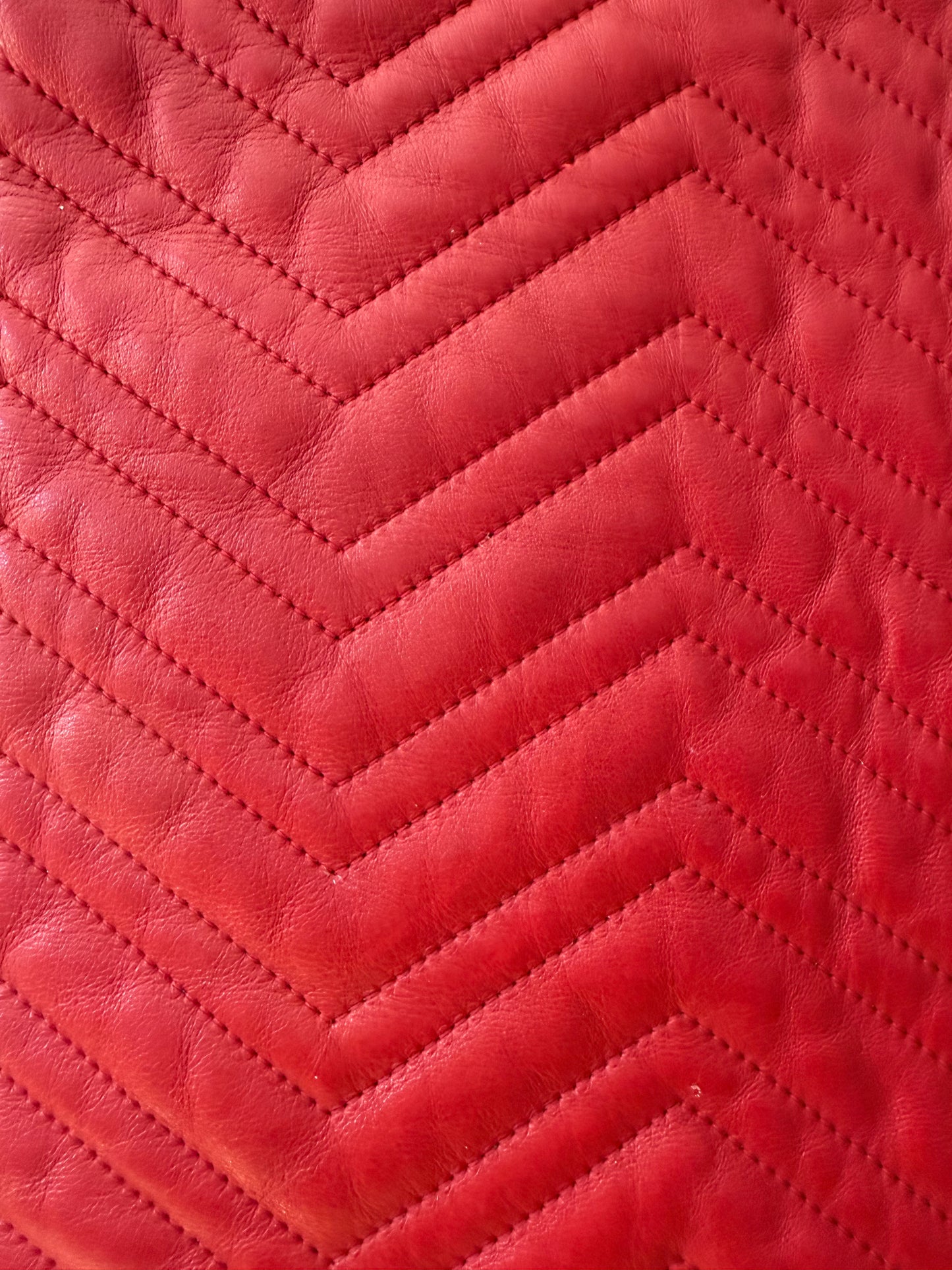 Gucci - Red Leather A-line Skirt