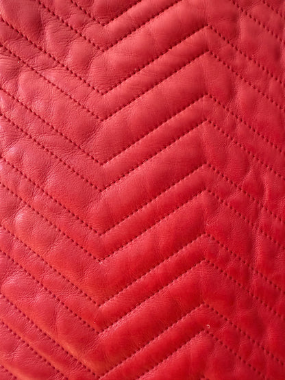 Gucci - Red Leather A-line Skirt