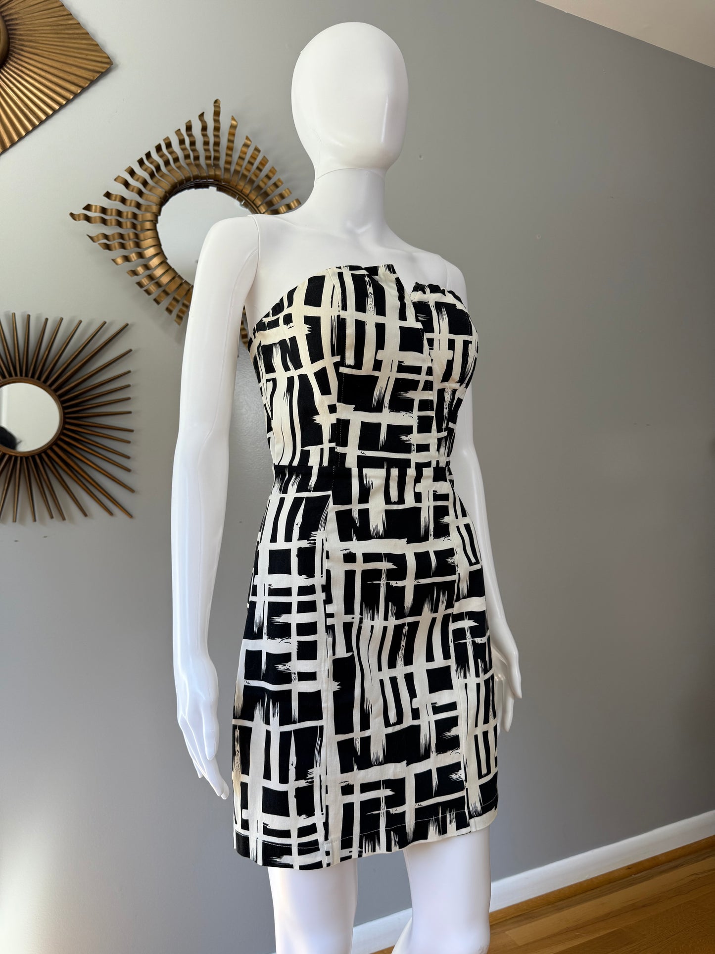 Charlotte Russe - Black & White Abstract Mini Dress