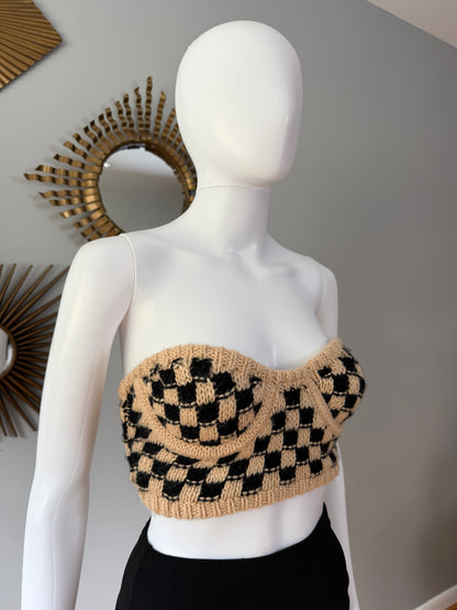 For Love & Lemons - Tan Lana Bustier Crop Top