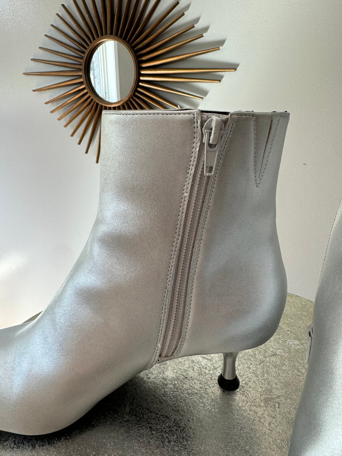 Rachel Zoe - Silver Synthetic Leather Booties