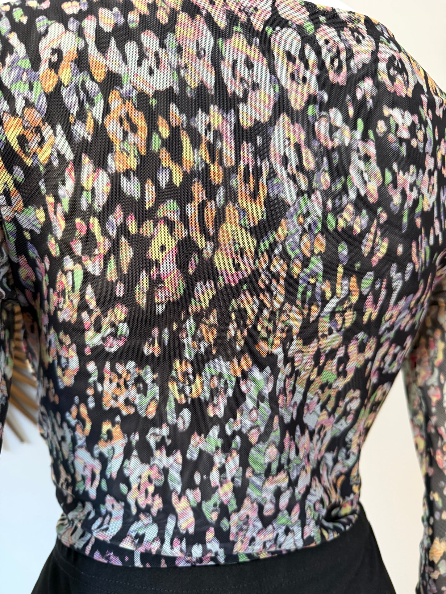 Bebe - Black Floral Mesh Bodysuit