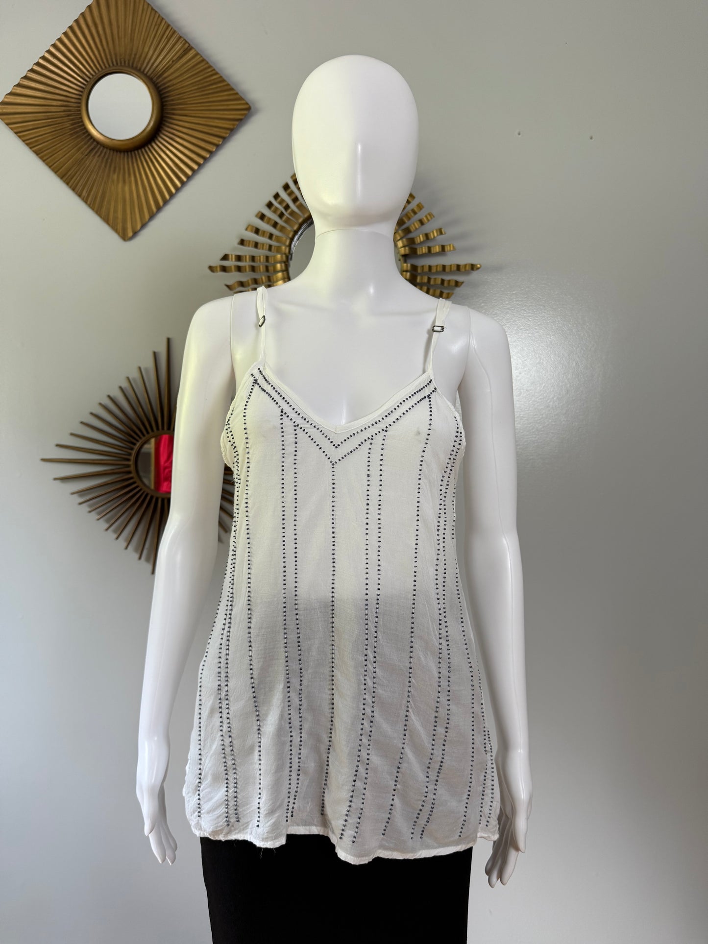 Milkshake- White Beaded Tank Top