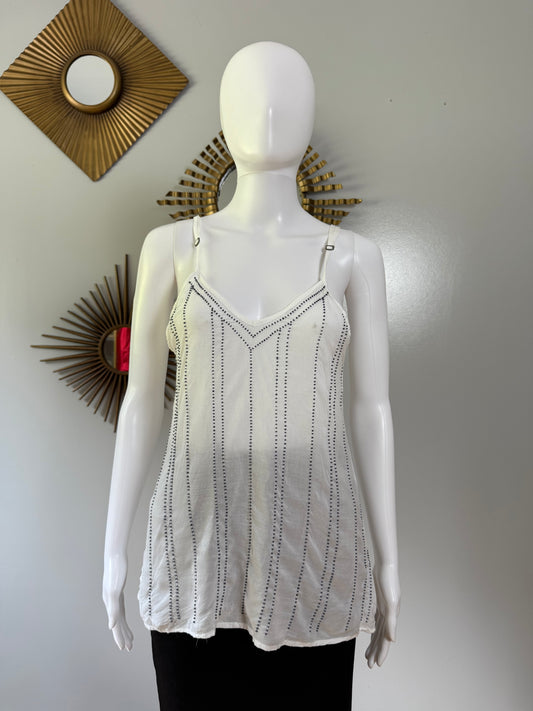 Milkshake- White Beaded Tank Top