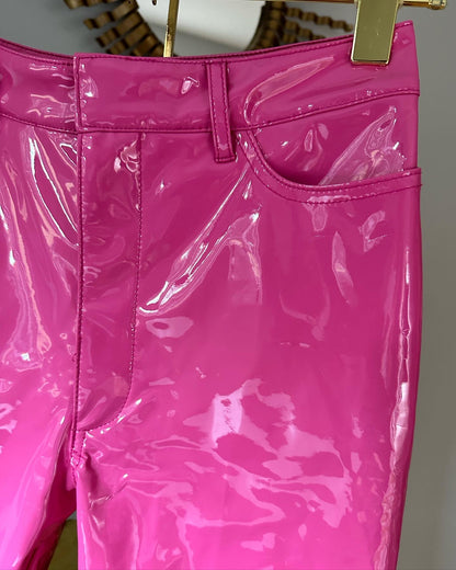 House of CB - Haridan Pink Patent Stretch Vinyl Pants