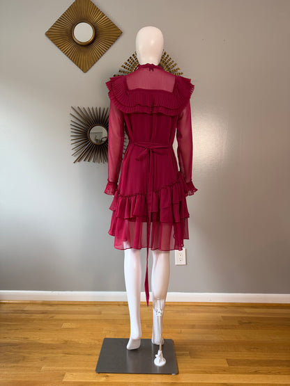 Ted Baker London - Pink Anastai Ruffled Long Sleeve Dress